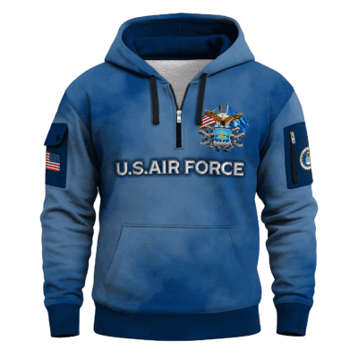 US AIR FORCE 78TH Years Of Service All-over Quater Zip Hoodie