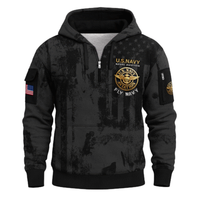 US Navy Naval Aviation 250th Years All-over Quater Zip Hoodie of Service
