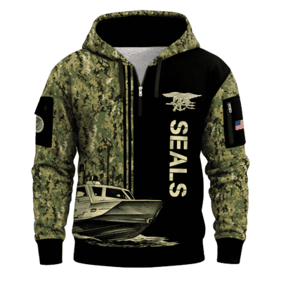 US NAVY 250th Years Of Service All-over Quater Zip Hoodie