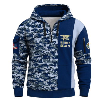 US Navy Naval Special Warfare 250th Years All-over Quater Zip Hoodie of Service