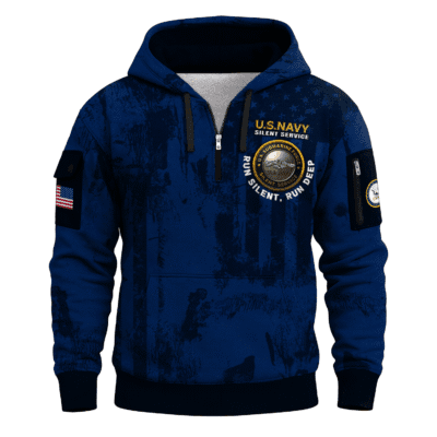 US Navy Submarine 250th Years All-over Quater Zip Hoodie of Service
