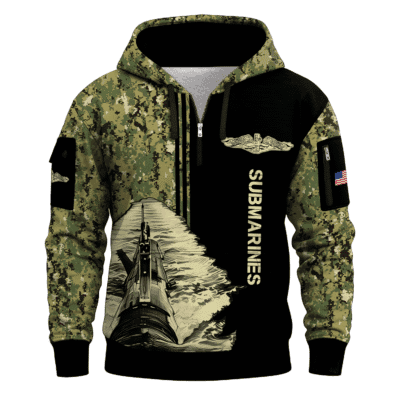 US NAVY 250th Years Of Service All-over Quater Zip Hoodie