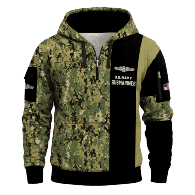 US NAVY 250th Years Of Service All-over Quater Zip Hoodie