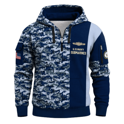 US Navy Submarine 250th Years All-over Quater Zip Hoodie of Service