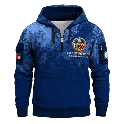 US Navy Submarine 250th Years All-over Quater Zip Hoodie of Service
