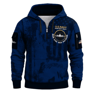 US NAVY 250th Years Of Service All-over Quater Zip Hoodie
