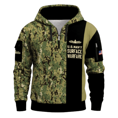 US NAVY 250th Years Of Service All-over Quater Zip Hoodie