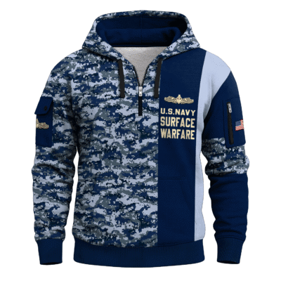 US NAVY 250th Years Of Service All-over Quater Zip Hoodie