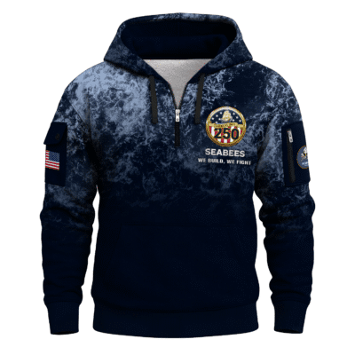 US Navy Navair 250th Years All-over Quater Zip Hoodie of Service