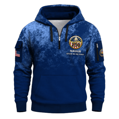 US Navy Navair 250th Years All-over Quater Zip Hoodie of Service