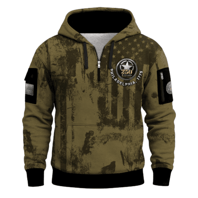 US ARMY 250TH Years Of Service All-over Quater Zip Hoodie