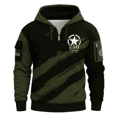 US ARMY 250TH Years Of Service All-over Quater Zip Hoodie