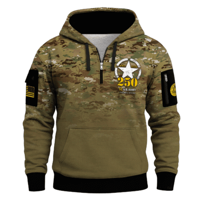 US ARMY 250TH Years Of Service All-over Quater Zip Hoodie