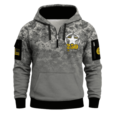 US ARMY 250TH Years Of Service All-over Quater Zip Hoodie