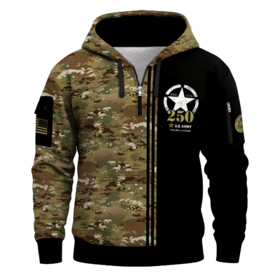 US ARMY 250TH Years Of Service All-over Quater Zip Hoodie