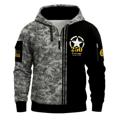US ARMY 250TH Years Of Service All-over Quater Zip Hoodie