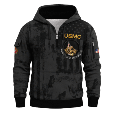 US MARINE All-over Quater Zip Hoodie