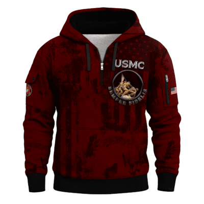 US MARINE All-over Quater Zip Hoodie