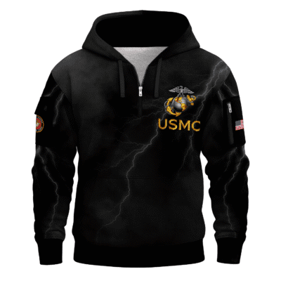 US MARINE All-over Quater Zip Hoodie