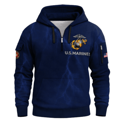 US MARINE All-over Quater Zip Hoodie