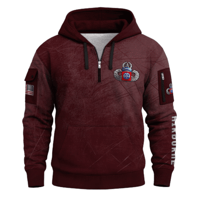 US ARMY AIRBORNE All-over Quater Zip Hoodie