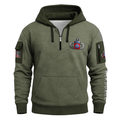 US ARMY AIRBORNE All-over Quater Zip Hoodie