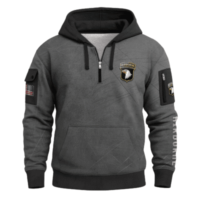 US ARMY AIRBORNE All-over Quater Zip Hoodie