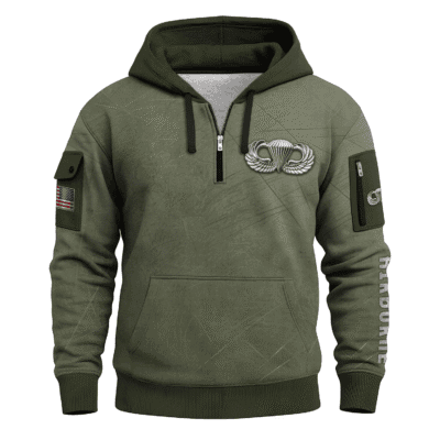 US ARMY AIRBORNE All-over Quater Zip Hoodie