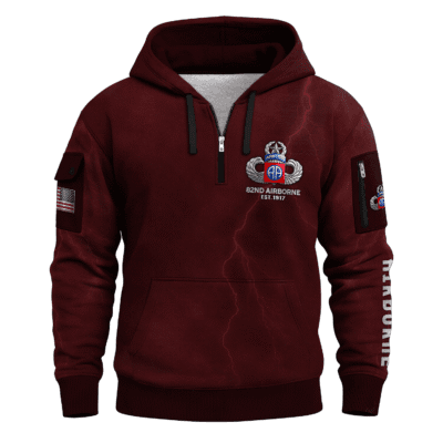 US ARMY AIRBORNE All-over Quater Zip Hoodie