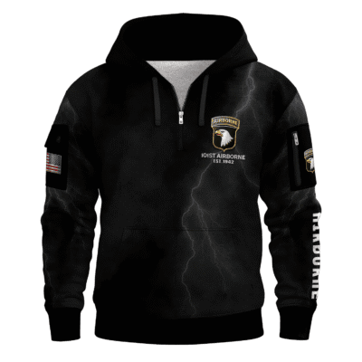 US ARMY AIRBORNE All-over Quater Zip Hoodie