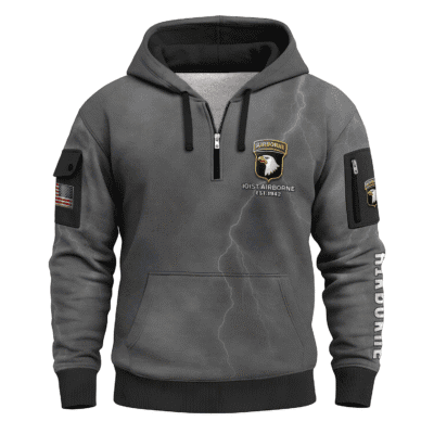 US ARMY AIRBORNE All-over Quater Zip Hoodie