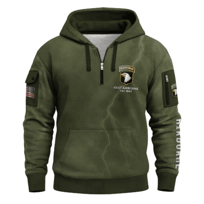US ARMY AIRBORNE All-over Quater Zip Hoodie