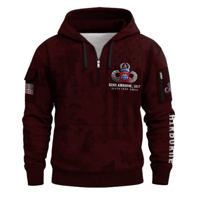 US ARMY AIRBORNE All-over Quater Zip Hoodie