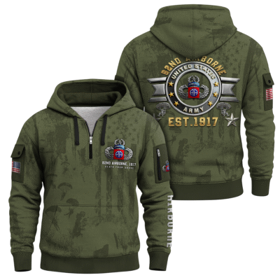 US ARMY AIRBORNE Quarter Zip Hoodie