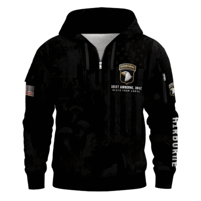 US ARMY AIRBORNE All-over Quater Zip Hoodie