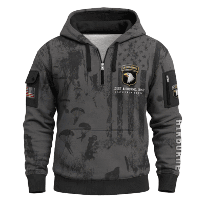 US ARMY AIRBORNE All-over Quater Zip Hoodie