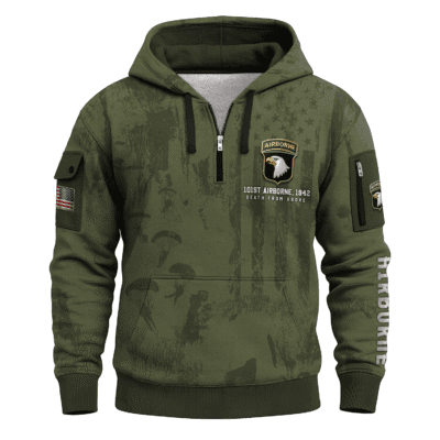 US ARMY AIRBORNE All-over Quater Zip Hoodie
