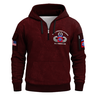 US ARMY AIRBORNE All-over Quater Zip Hoodie