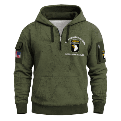 US ARMY AIRBORNE All-over Quater Zip Hoodie