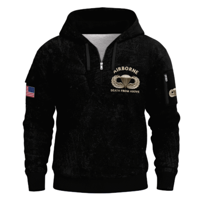 US ARMY AIRBORNE All-over Quater Zip Hoodie