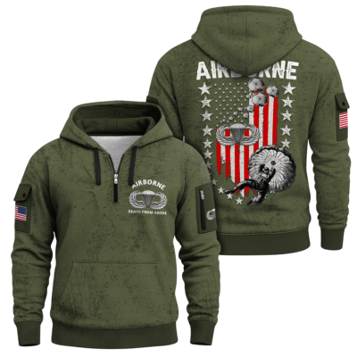 US ARMY AIRBORNE Quarter Zip Hoodie