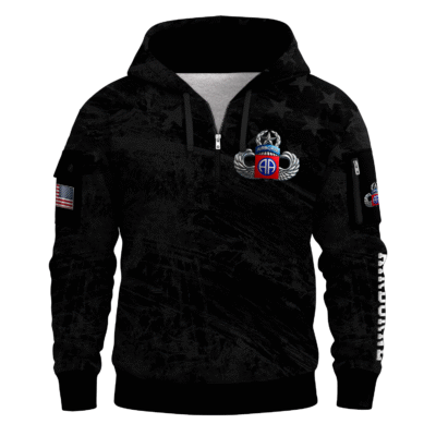 US ARMY AIRBORNE All-over Quater Zip Hoodie