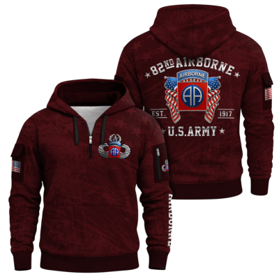 US ARMY AIRBORNE Quarter Zip Hoodie