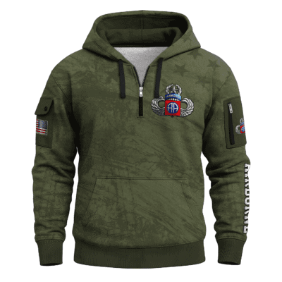 US ARMY AIRBORNE All-over Quater Zip Hoodie