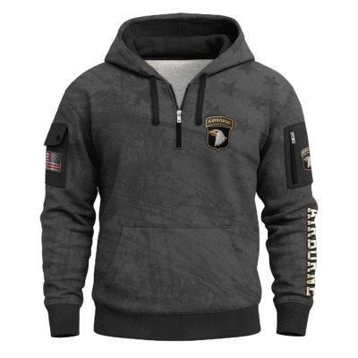US ARMY AIRBORNE All-over Quater Zip Hoodie