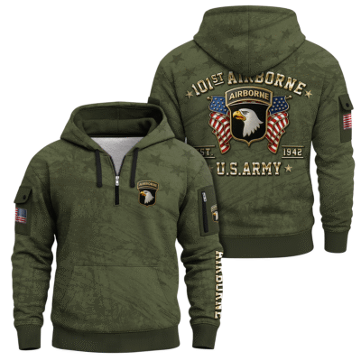 US ARMY AIRBORNE Quarter Zip Hoodie