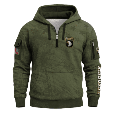 US ARMY AIRBORNE All-over Quater Zip Hoodie