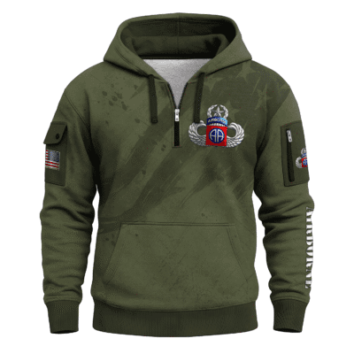 US ARMY AIRBORNE All-over Quater Zip Hoodie