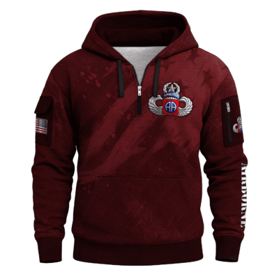 US ARMY AIRBORNE All-over Quater Zip Hoodie
