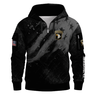 US ARMY AIRBORNE All-over Quater Zip Hoodie